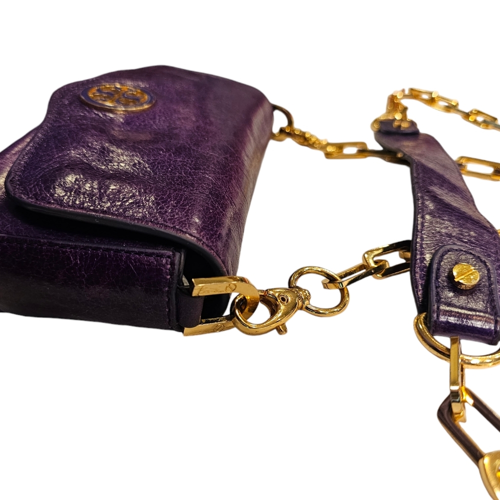 Tory Burch/ Clutch/ Crossbody/purple, removable chain
